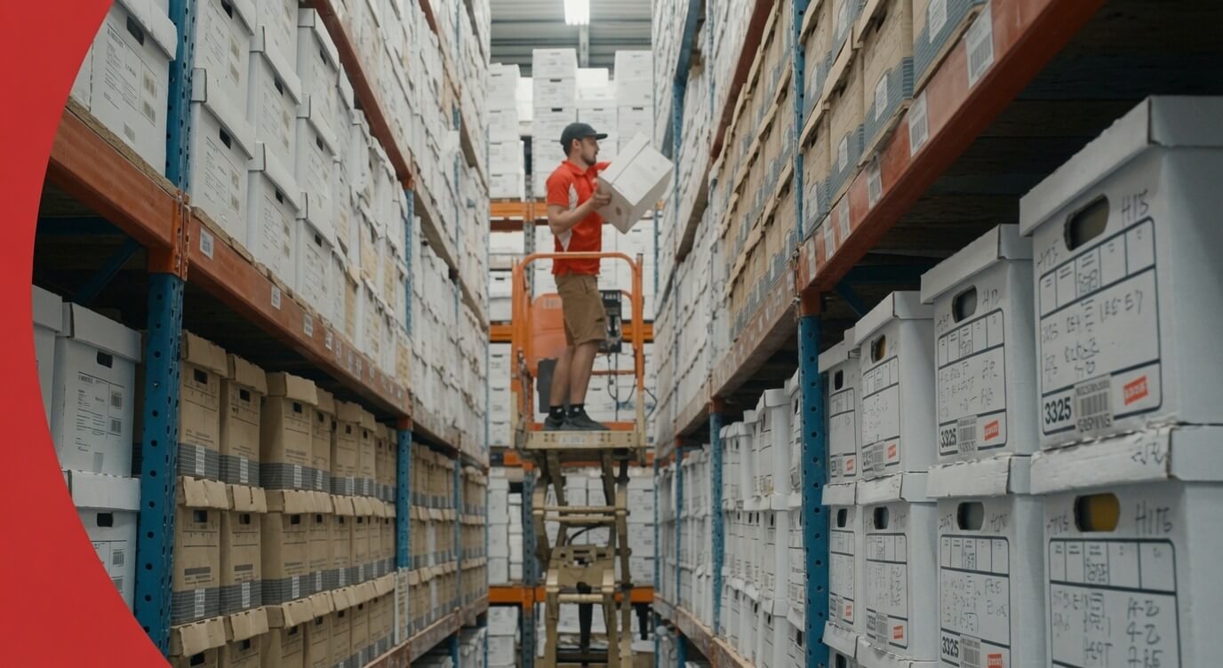 Records Center fork lift boxes
